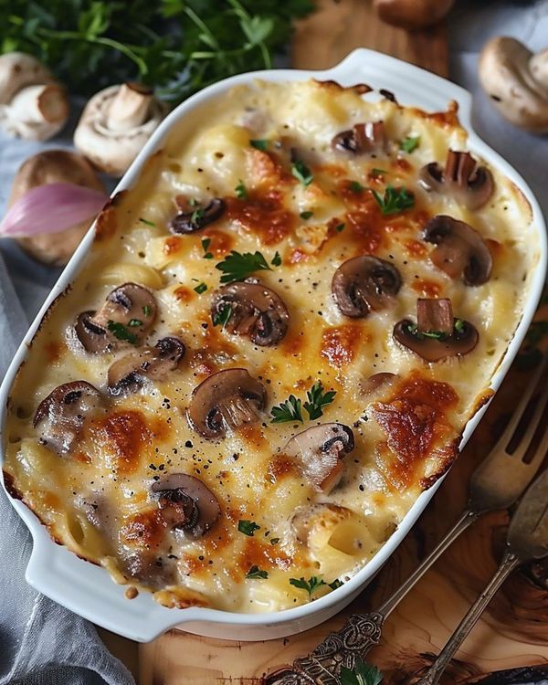 Gratin de Poulet aux Champignons