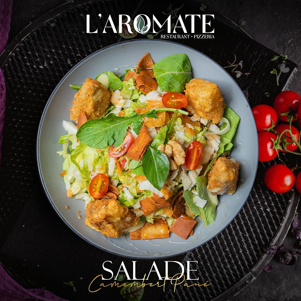 Salade camembert pané