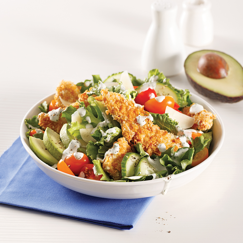 Salade poulet pané