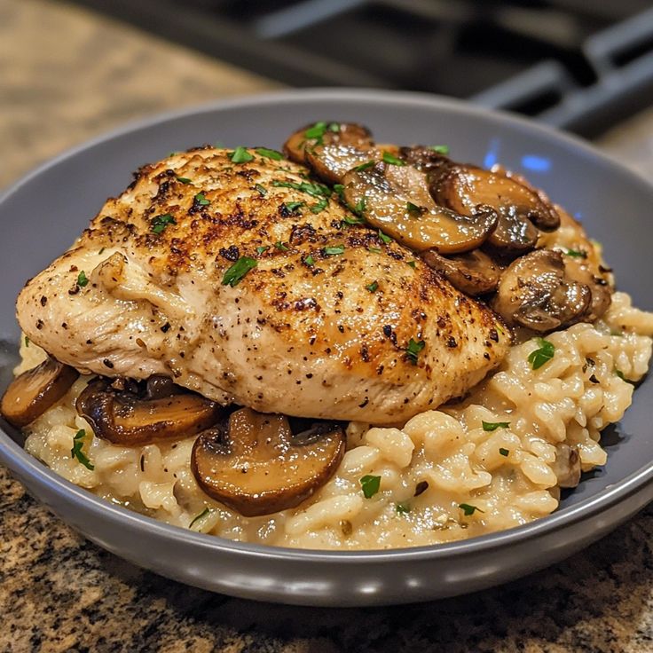Risotto Poulet Champignons
