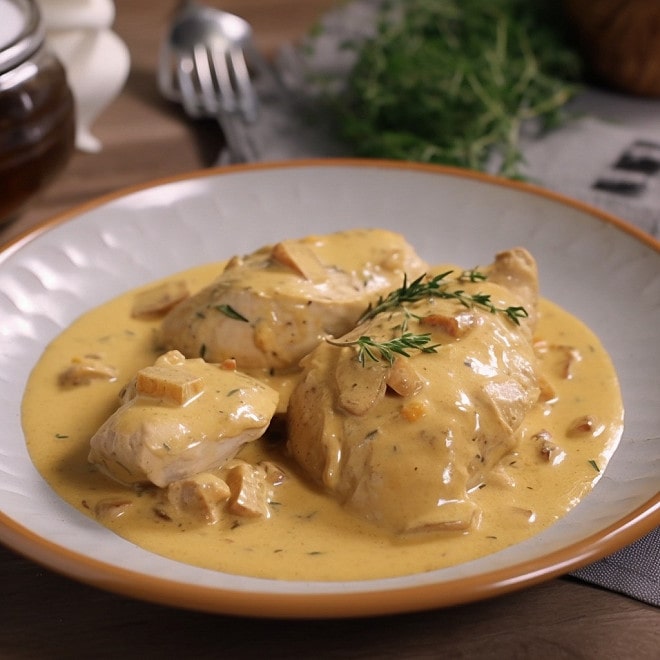 Émincé de Poulet à La Crème
