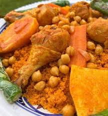 كسكسي بالدجاج العربي-Couscous au poulet fermier
