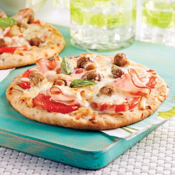 Mini Pizza Sauce Blanche Jambon Champignons
