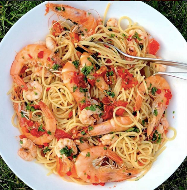 Spaghetti Zucchine e gamberetti