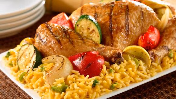 1/4 Poulet Grillé+ Frites + Salades+ riz