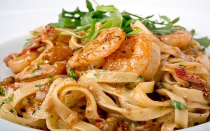 Tagliatelle aux Crevette Croustillantes