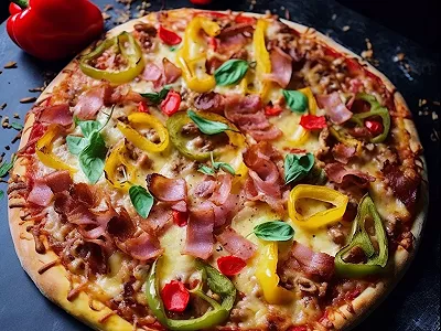Pizza jambon fume