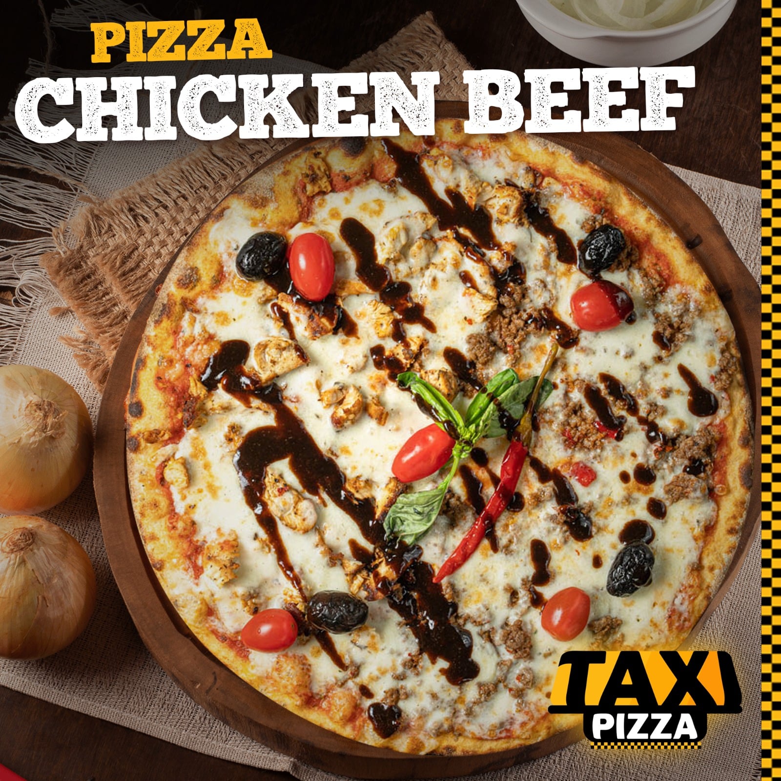 Pizza Chicken Beef