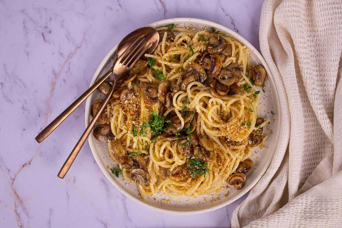 Pasta Compagnarde ( crème de truffe et crevette )