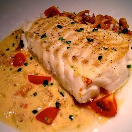 Pavé de Mérou avec sauce Grenobloise aux crevettes