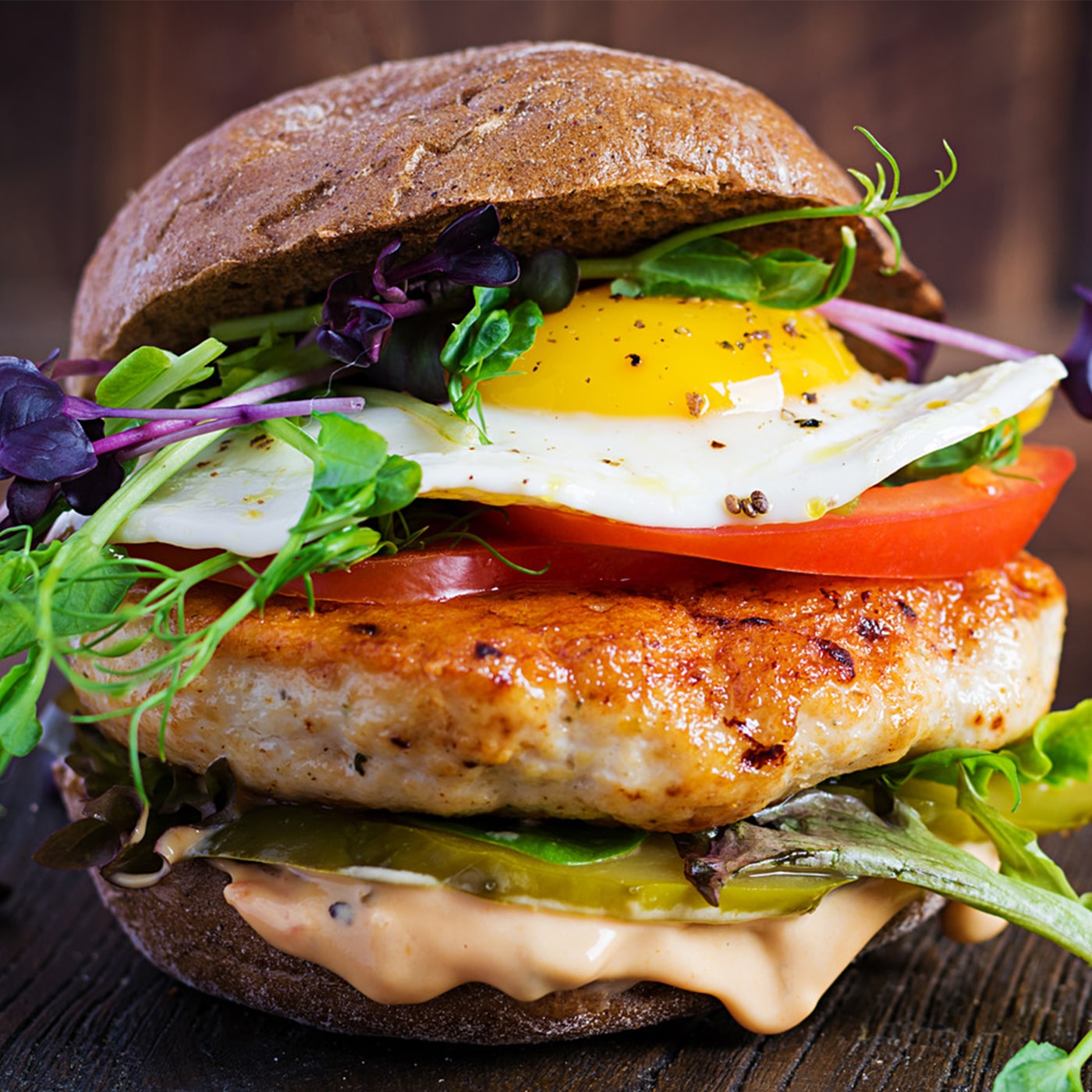 Chicken + burger